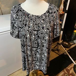 Black and white blouse with sparkly accents